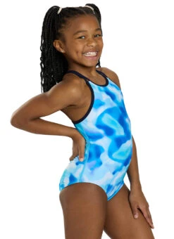 TYR Girls' Print Oliviafit Durafast Elite One Piece Swimsuit (Little Kid, Big Kid) 12 TYR Girls' Print Oliviafit Durafast Elite One Piece Swimsuit (Little Kid, Big Kid) -Swimwear Outlet 8680576155816 blueice 2a