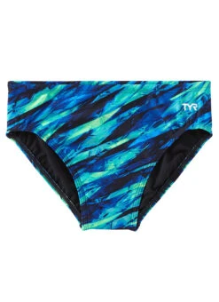TYR Boys' Vitric Racer Brief Swimsuit 24 TYR Boys' Vitric Racer Brief Swimsuit -Swimwear Outlet 8681287155880 bluegreen 1a