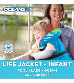 Aqua Leisure Infant Life Jacket USGA Approved (30 Lbs Or Less) 36 Aqua Leisure Infant Life Jacket USGA Approved (30 Lbs Or Less) -Swimwear Outlet 8681623912616 blue 7a