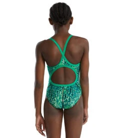 TYR Girls' Atolla Diamondfit One Piece Swimsuit 24 TYR Girls' Atolla Diamondfit One Piece Swimsuit -Swimwear Outlet 8682068902056 green 3a