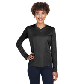 Team 365 Women's Zone Performance Long Sleeve T-Shirt 26 Team 365 Women's Zone Performance Long Sleeve T-Shirt -Swimwear Outlet 8683185832104 black 3a