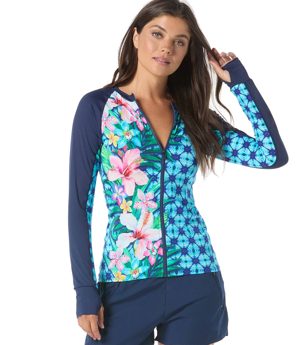 Beach House Women's Tropical Grid Ava Long Sleeve Rash Guard 7 Beach House Women's Tropical Grid Ava Long Sleeve Rash Guard - Image 5