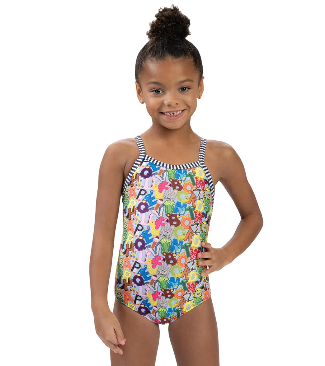Dolfin Girls' Alphabet Printed One Piece Swimsuit (Toddler, Little Kid) 17 Dolfin Girls' Alphabet Printed One Piece Swimsuit (Toddler, Little Kid) - Image 15
