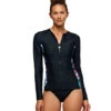 Next By Athena Women's Detox Polynesian Paradise Long Sleeve Rash Guard 1 Next By Athena Women's Detox Polynesian Paradise Long Sleeve Rash Guard -Swimwear Outlet 8696508907688 black 1a