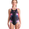 Arena Girls' Rhythm V Back One Piece Swimsuit (Little Kid, Big Kid) 2 Arena Girls' Rhythm V Back One Piece Swimsuit (Little Kid, Big Kid) -Swimwear Outlet 8713312665768 blackmultiblackshockingpink 1a