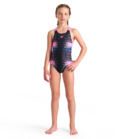 Arena Girls' Rhythm V Back One Piece Swimsuit (Little Kid, Big Kid) 12 Arena Girls' Rhythm V Back One Piece Swimsuit (Little Kid, Big Kid) -Swimwear Outlet 8713312665768 blackmultiblackshockingpink 3a