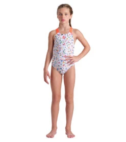 Arena Girls' Confetti Pro Back One Piece Swimsuit (Little Kid, Big Kid) 19 Arena Girls' Confetti Pro Back One Piece Swimsuit (Little Kid, Big Kid) -Swimwear Outlet 8713312698536 whitemultibrightcoral 3a