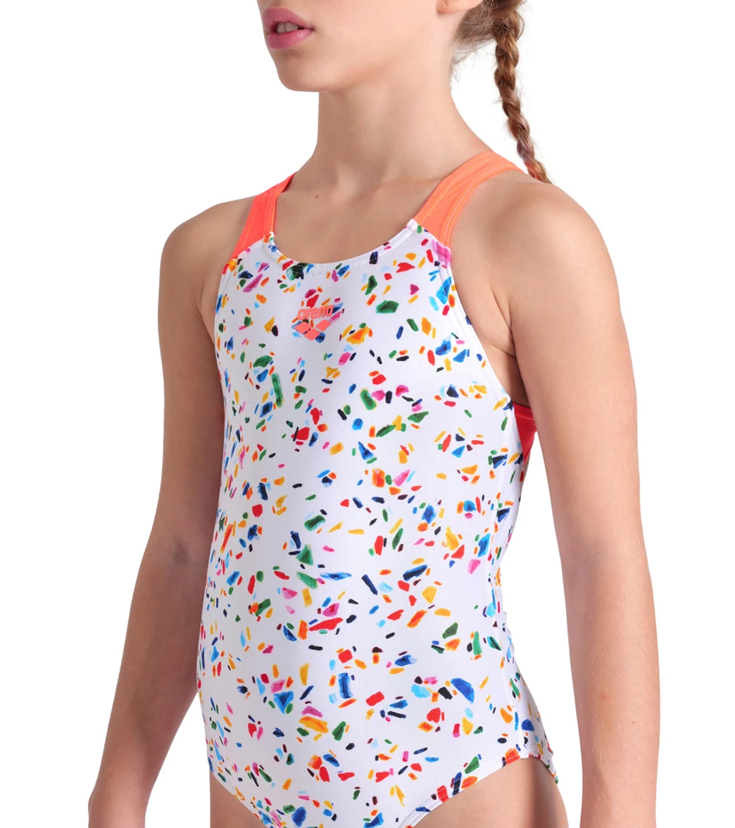 Arena Girls' Confetti Pro Back One Piece Swimsuit (Little Kid, Big Kid) 6 Arena Girls' Confetti Pro Back One Piece Swimsuit (Little Kid, Big Kid) - Image 4