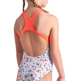 Arena Girls' Confetti Pro Back One Piece Swimsuit (Little Kid, Big Kid) 21 Arena Girls' Confetti Pro Back One Piece Swimsuit (Little Kid, Big Kid) -Swimwear Outlet 8713312698536 whitemultibrightcoral 5a