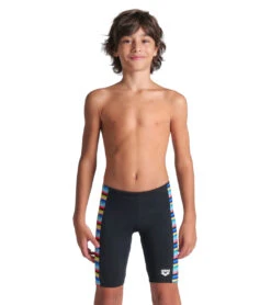Arena Boys' Racing Stripe Jammer Swimsuit (Little Kid, Big Kid) 30 Arena Boys' Racing Stripe Jammer Swimsuit (Little Kid, Big Kid) -Swimwear Outlet 8713316073640 blackblackmulti