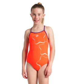 Arena Girls' Star Graphic Light Drop Back Swimsuit Lightdrop Back (Little Kid, Big Kid) 24 Arena Girls' Star Graphic Light Drop Back Swimsuit Lightdrop Back (Little Kid, Big Kid) -Swimwear Outlet 8713316106408 brightcoralplum 1a
