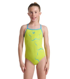 Arena Girls' Star Graphic Light Drop Back Swimsuit Lightdrop Back (Little Kid, Big Kid)