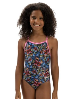 Dolfin Uglies Girls' Flutter By Print One Piece Swimsuit (Big Kid)