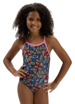 Dolfin Uglies Girls' Flutter By Print One Piece Swimsuit (Big Kid) 12 Dolfin Uglies Girls' Flutter By Print One Piece Swimsuit (Big Kid) -Swimwear Outlet 8713445048488 flutterby 2a