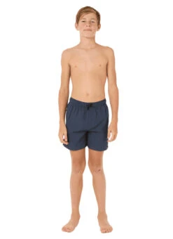 Rip Curl Boys' Offset Volley Shorts (Big Kid) -Swimwear Outlet 8721732796584 navy 4a