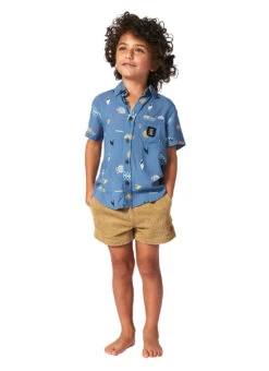 Rip Curl Boy's Grom Energy Short Sleeve Button Down Shirt (Toddler, Little Kid) 15 Rip Curl Boy's Grom Energy Short Sleeve Button Down Shirt (Toddler, Little Kid) -Swimwear Outlet 8721732829352 vintagenavy 4a