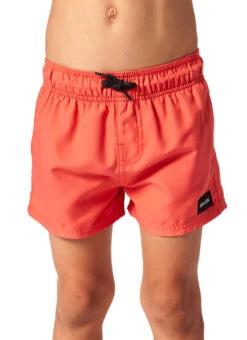 Rip Curl Boys' Offset Volley Shorts (Toddler, Little Kid) -Swimwear Outlet 8721733091496 washedred