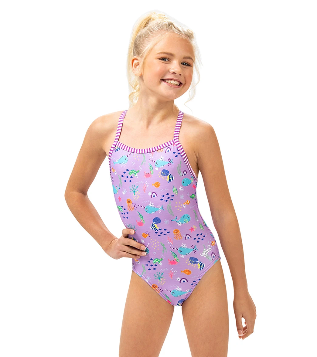 Dolfin Uglies Girls' Noire Printed One Piece Swimsuit (Big Kid) 3 Dolfin Uglies Girls' Noire Printed One Piece Swimsuit (Big Kid)