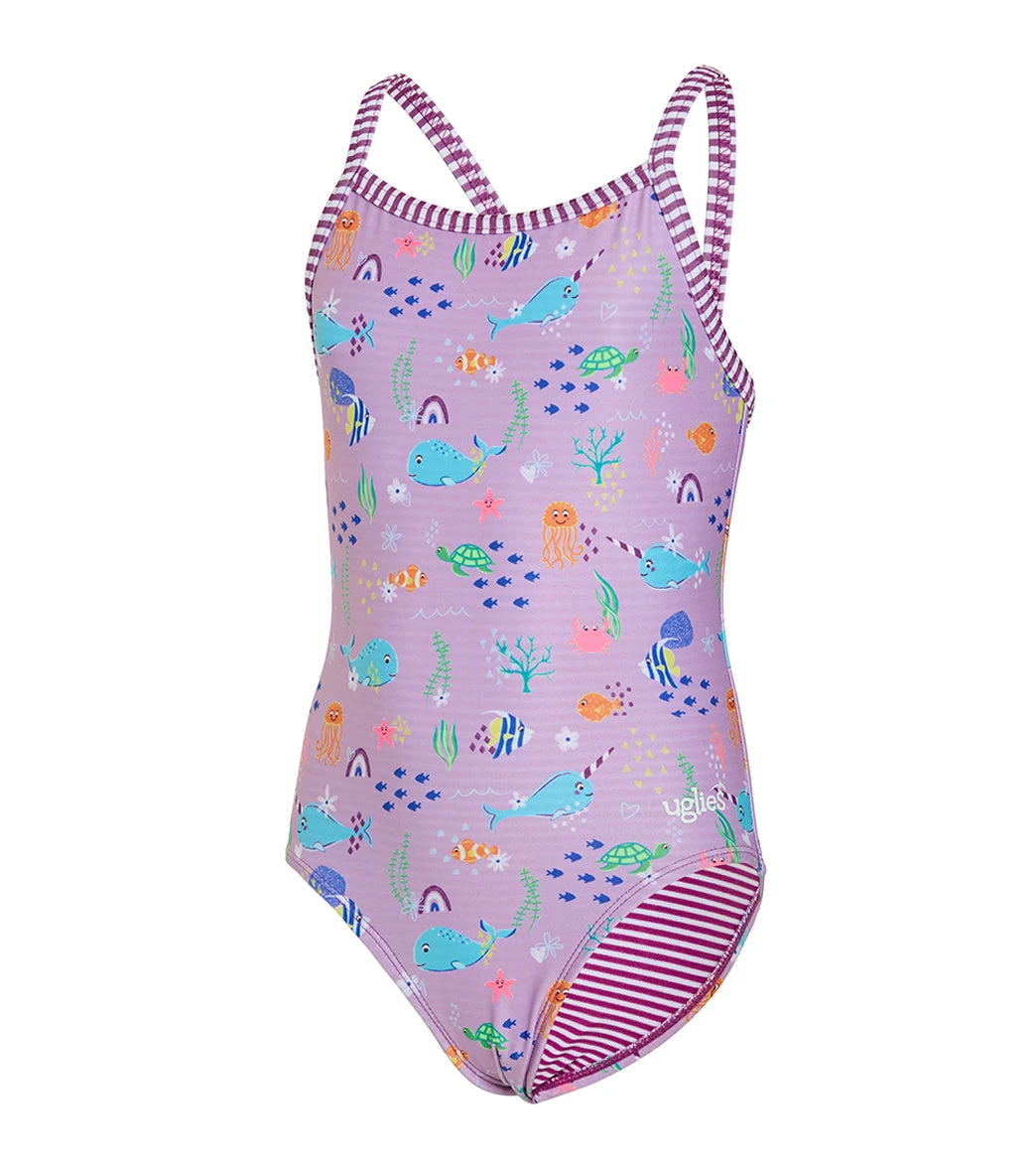 Dolfin Uglies Girls' Noire Printed One Piece Swimsuit (Big Kid) 11 Dolfin Uglies Girls' Noire Printed One Piece Swimsuit (Big Kid) - Image 9