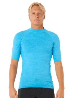 Rip Curl Men's Dawn Patrol UPF Short Sleeve Rash Guard -Swimwear Outlet 8758797238440 bluepaint 1a