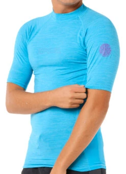 Rip Curl Men's Dawn Patrol UPF Short Sleeve Rash Guard -Swimwear Outlet 8758797238440 bluepaint 5a