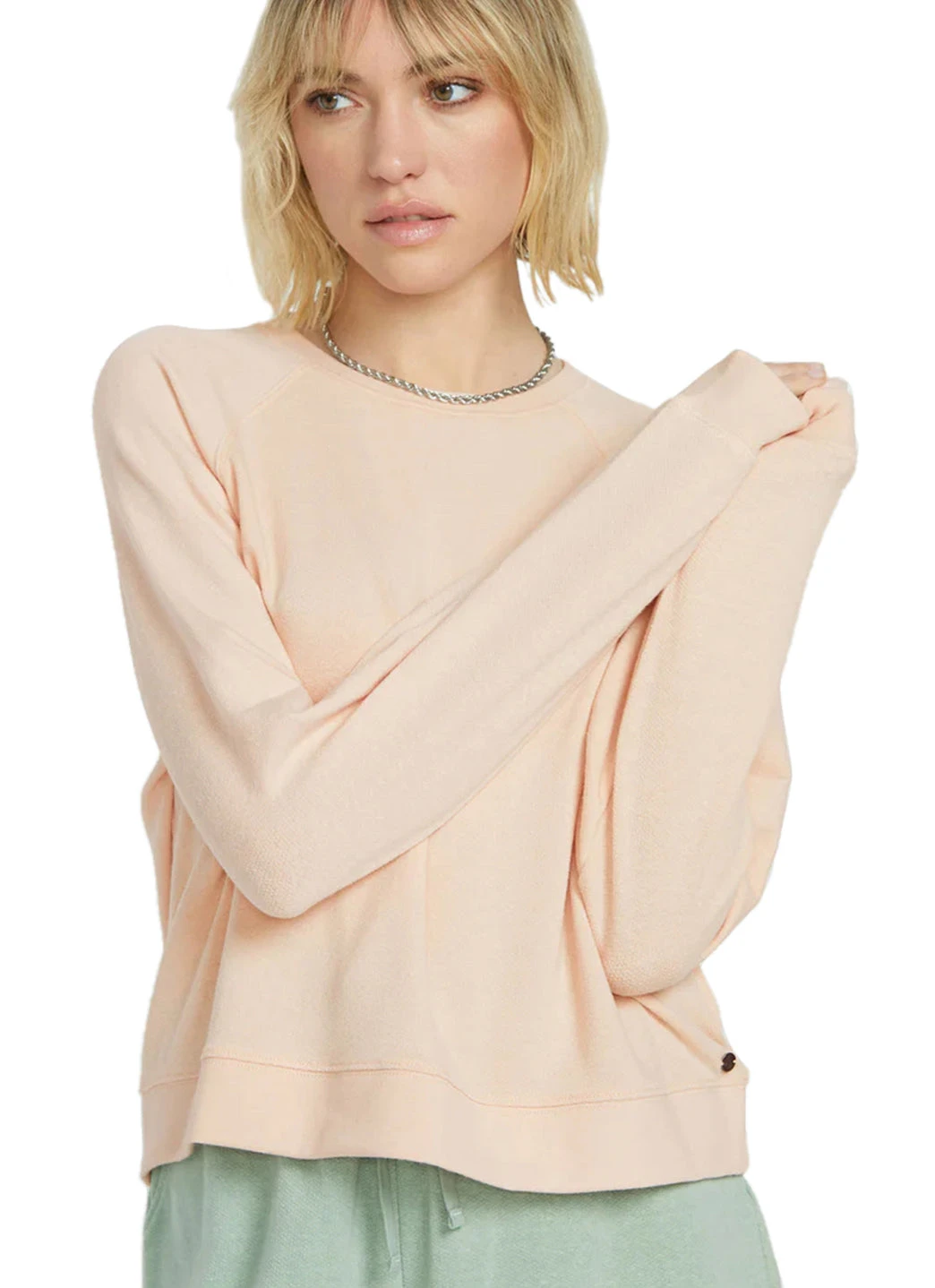 Volcom Women's Solid Lil Frenchie Long Sleeve Raglan Pullover 14 Volcom Women's Solid Lil Frenchie Long Sleeve Raglan Pullover - Image 12