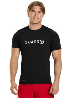 Watermen Men's Guard Short Sleeve Surf Shirt -Swimwear Outlet 8852114669736 black 1a