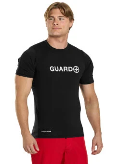 Watermen Men's Guard Short Sleeve Surf Shirt -Swimwear Outlet 8852114669736 black 2a