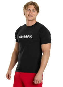 Watermen Men's Guard Short Sleeve Surf Shirt -Swimwear Outlet 8852114669736 black 4a