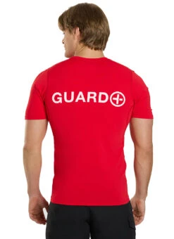 Watermen Men's Guard Short Sleeve Surf Shirt -Swimwear Outlet 8852114669736 red 3a