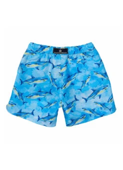 Snapper Rock Boys' Jawsome Waves Swim Trunk (Little Kid, Big Kid) -Swimwear Outlet 8857717047464 blue 3a