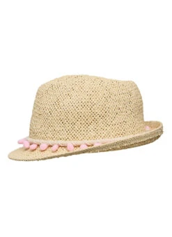 Snapper Rock Kids' Pink Pompom Fedora Hat 14 Snapper Rock Kids' Pink Pompom Fedora Hat -Swimwear Outlet 8857717211304 natural 4a