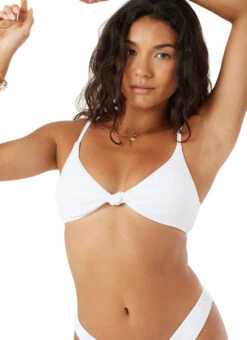 Roxy Women's Rib Roxy Love Knot Bikini Top -Swimwear Outlet 8885190361256 white 1a